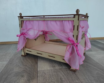 四柱式天蓋付きファッションドールベッド 1/6スケール DIY キット - 12