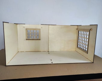 Dollhouse Roombox 1/12 Scale Miniature Room with Windows – Stackable Diorama
