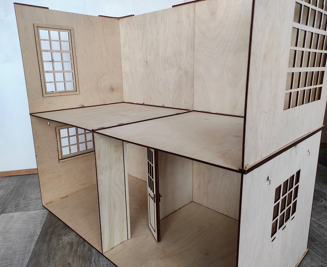 Stackable Dollhouse Room Box. Dollhouse for 12 Dolls. Wooden Dollhouse