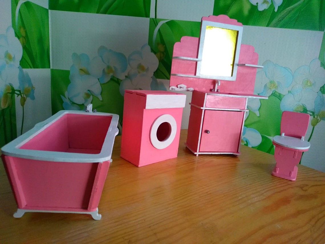 Bathroom set for Barbiе Furniture for 12 inch doll Barbie | Etsy
