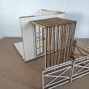 Miniaturowa pergola do domku dla lalek - 1/6 skala DIY rozszerzenie ogrodu - akcesoria do domku dla lalek