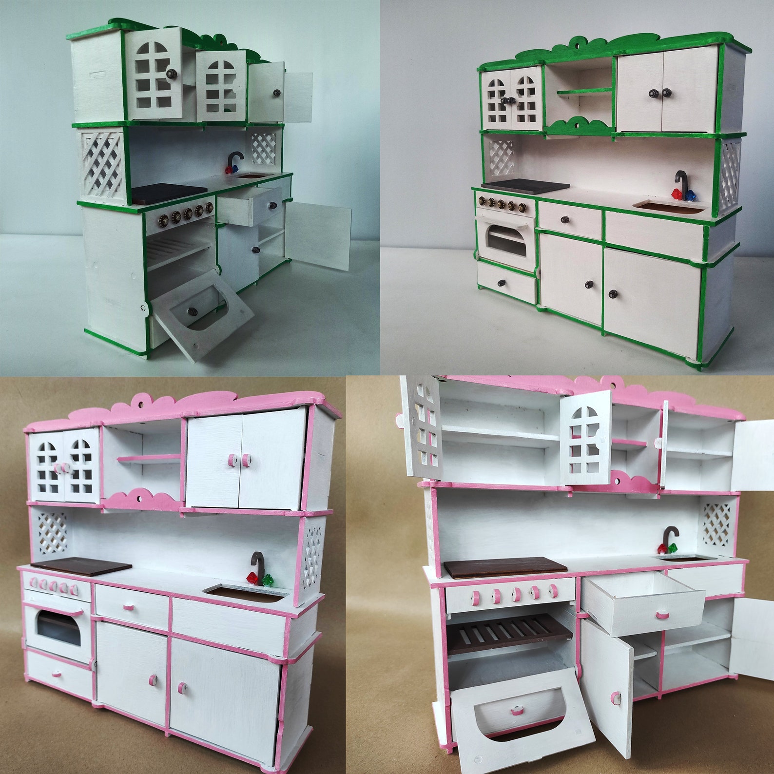 Miniature kitchen 1/6 Barbie Blythe BJD doll furniture Etsy