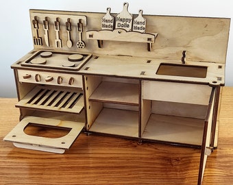 Case di bambole e miniature in legno in cucina Scala 1:2 | Acquisti Online su