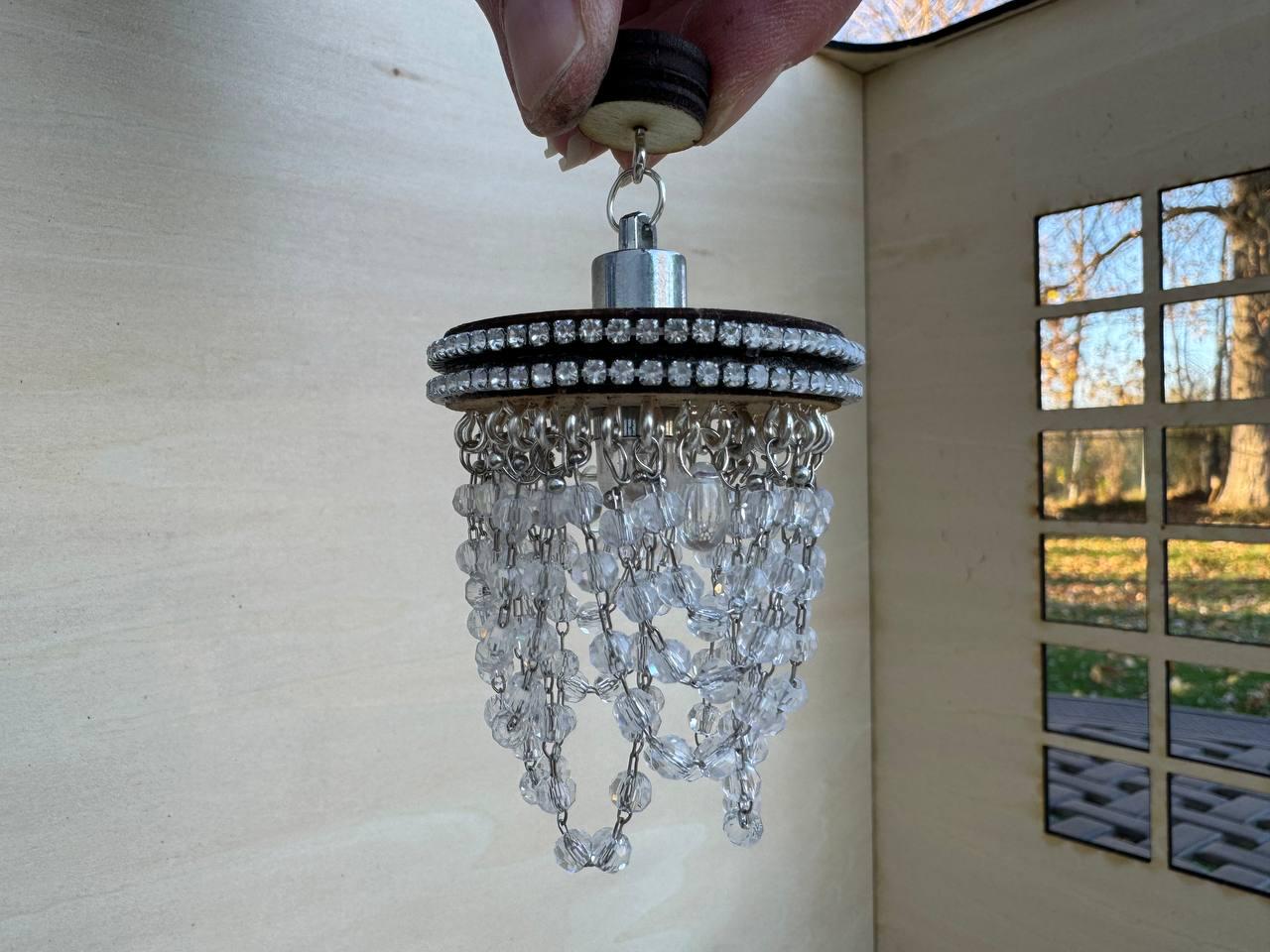 Miniature Crystal Chandelier for Dollhouse | Magnetic Ceiling Mount ...
