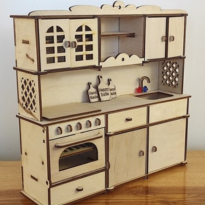 DIY Miniature Dollhouse Kitchen – 1/6 Scale Kitchen Furniture