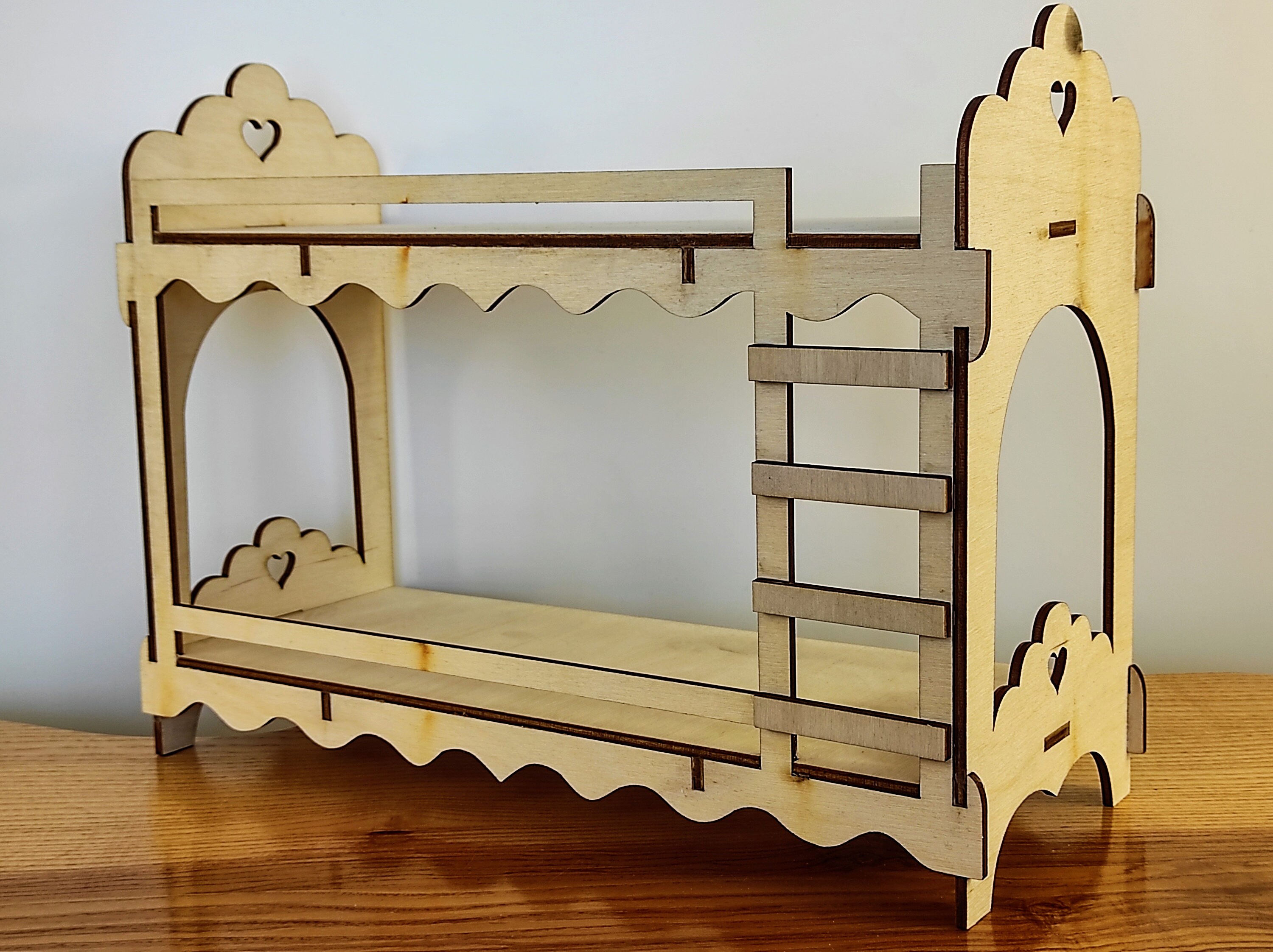 Miniature bunk bed 16 Barbie Furniture Barbie house Wooden Etsy