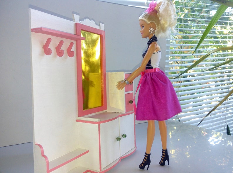 Dollhouse furniture Doll dressing table Barbie furniture Etsy