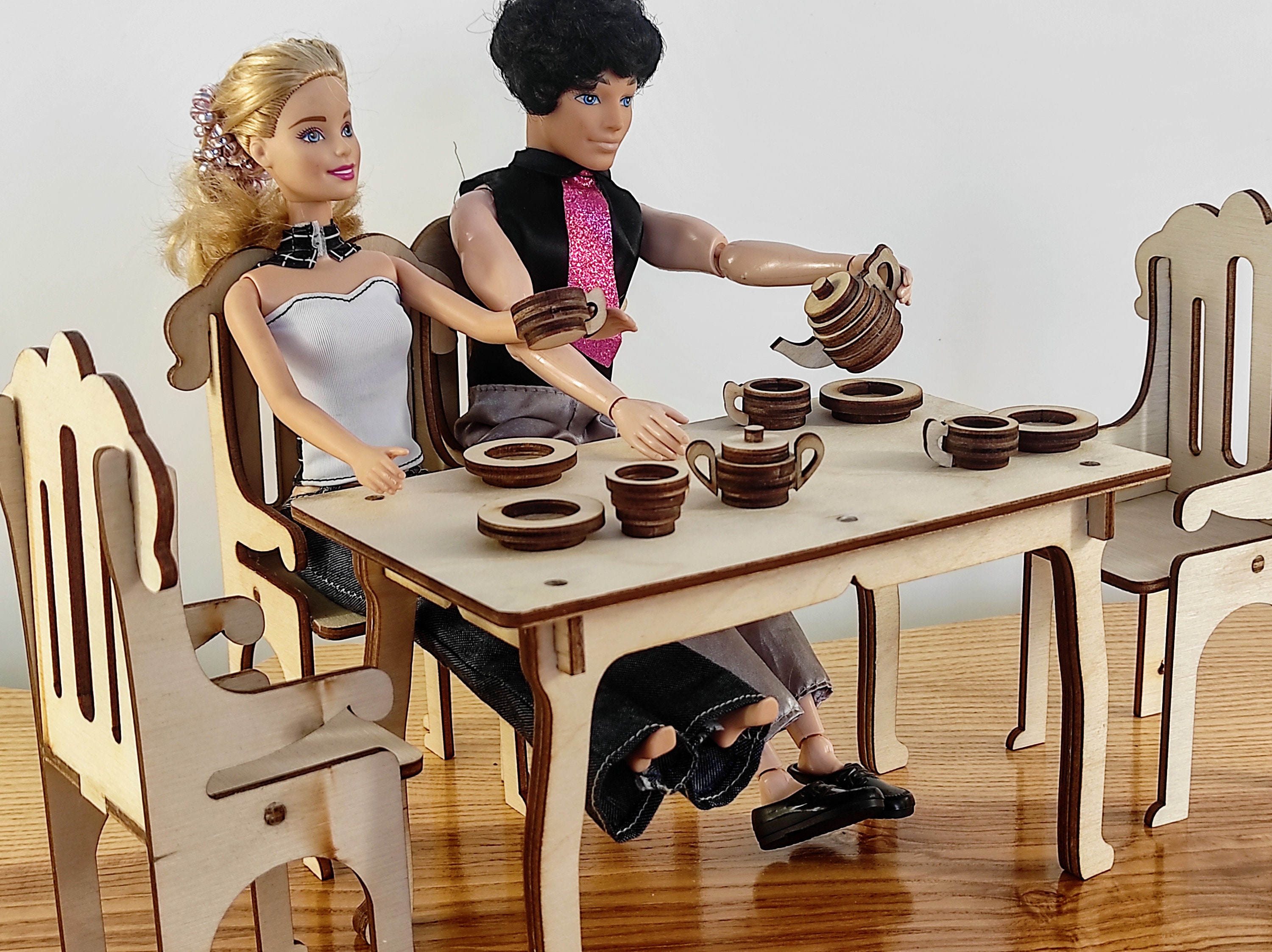 【リクエスト品】1/6椅子&テーブル (ドールハウス) 1/6スケール ミニチュアドールハウス テーブルと椅子セット - Etsy 日本