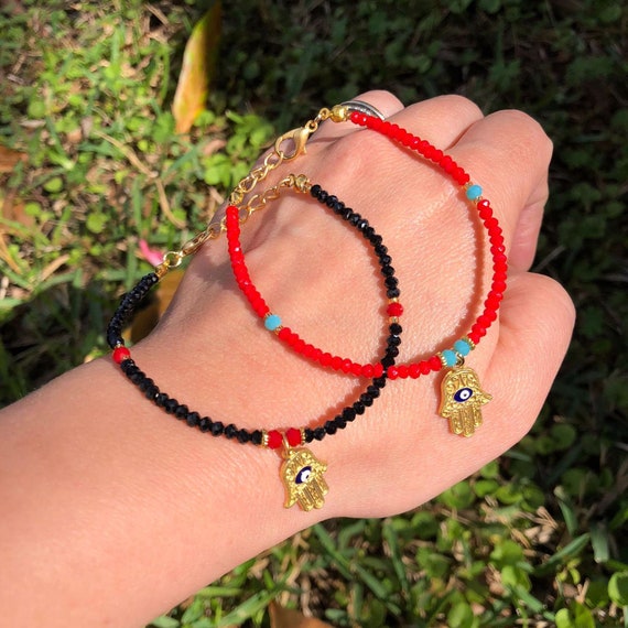 Protection Bracelet, Evil Eye Hamsa Bracelet, Red String