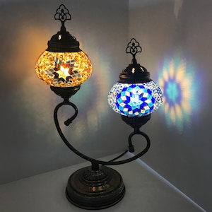 Turco Marroquí Mosaico Arte Vav Carta Diseño Lámpara de Mesa Lámpara de Pie Contemporánea Noche Lámpara Luz Bronce Antiguo Color