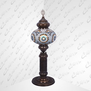 Turkish Moroccan Mosaic Art Decorative Christmas Standing Lamp Contemporary Bedside Night Lamp Light Antique Bronze Color XX-Large Lamp