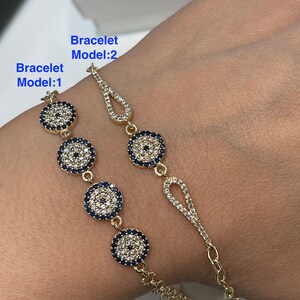 Bracelet Evil Eye 2 Different Style, Protection Handmade Eye Bracelet, Evil Eye Charm Bracelet, Evil Eye Bracelet With Eye Ring Option