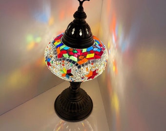 Stehtisch Mosaik Lampe Tischlampe Türkische Marokkanische Nacht Nachttisch Akzent Lampenschirm Boho Lampe Antike Bronze Handgemachte Nachttischlampe