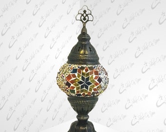 Stehtisch Mosaik Lampe Tischlampe Türkische Marokkanische Nacht Nachttisch Akzent Lampenschirm Boho Lampe Antike Bronze Handgemachte Nachttischlampe