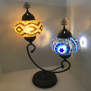 Turco Marroquí Mosaico Arte Vav Carta Diseño Lámpara de Mesa Lámpara de Pie Contemporánea Noche Lámpara Luz Bronce Antiguo Color