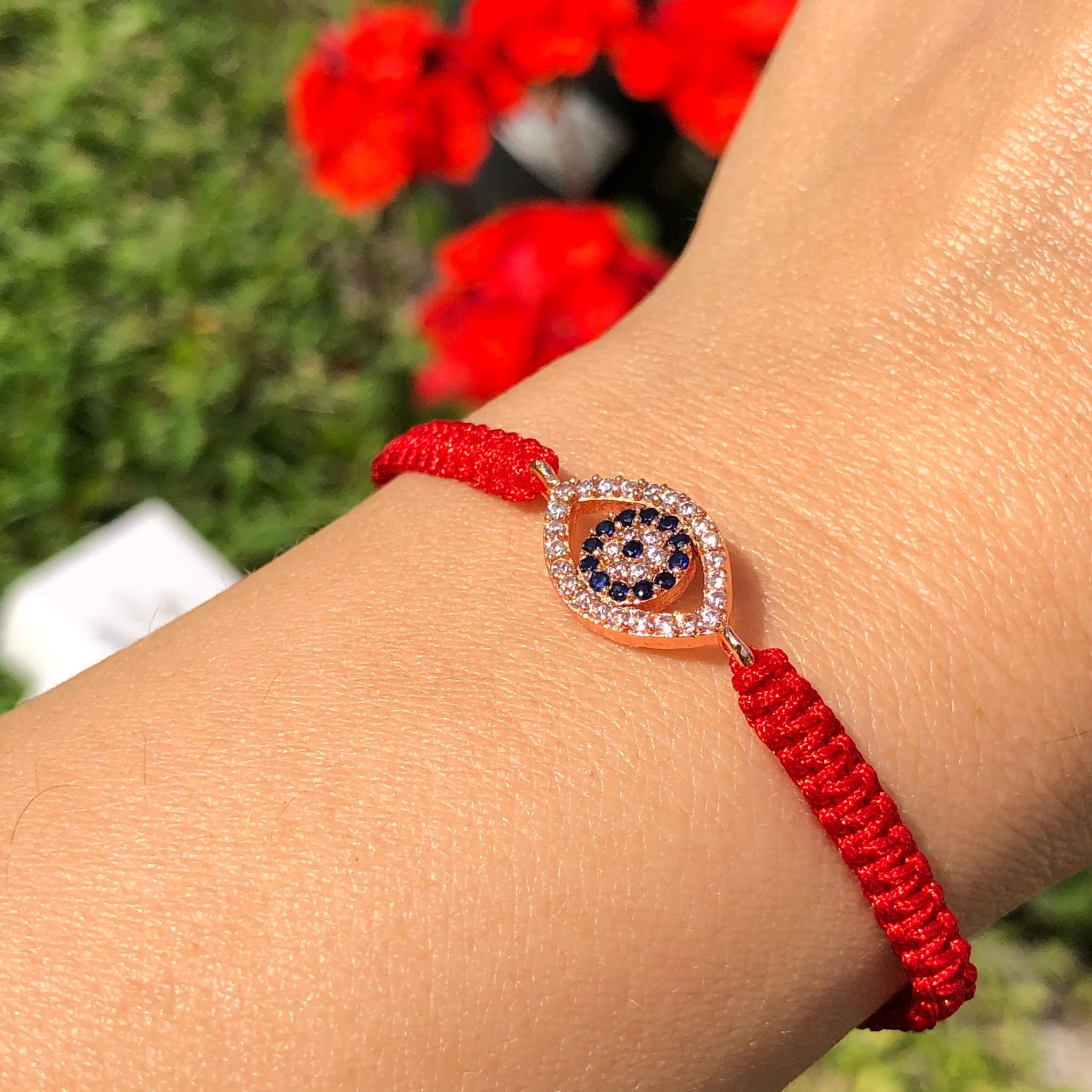 Bracelet Evil Eye Red String Evil Eye Black Macrame Eye Etsy