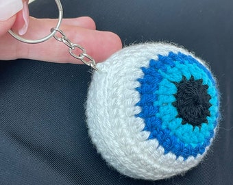 Set 4 Portachiavi Malocchio Blu, Portafortuna Fatti A Mano In Vetro, Ciondoli Protettivi Per Borsa E Auto, Regalo Unico Porta Fortuna - 2