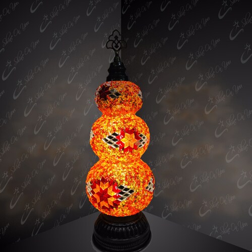 Snowman Turkish Moroccan Mosaic Art Standing Contemporary Table Bedside Night Accent Lamp Light Lampshade Unique shops Design Lamp Christmass Tree