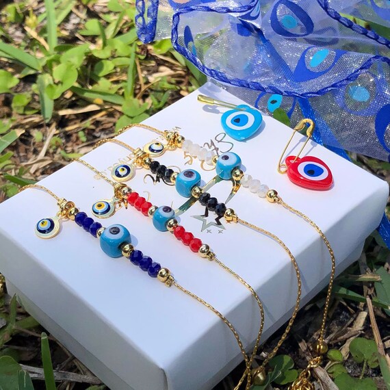 SAVITA 150 Pezzi Blu Perline Di Alocchio Bulbo Oculare Distanziatore Resina Fatte A Ano Chars - Foto 2