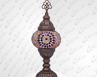 Stehtisch Mosaik Lampe Tischlampe Türkische Marokkanische Nacht Nachttisch Akzent Lampenschirm Boho Lampe Antike Bronze Handgemachte Nachttischlampe