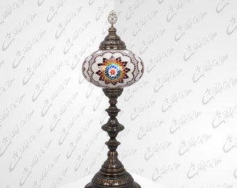 Turkish Moroccan Mosaic Art Decorative Christmas Standing Lamp Contemporary Bedside Night Lamp Light Antique Bronze Color XX-Large Lamp