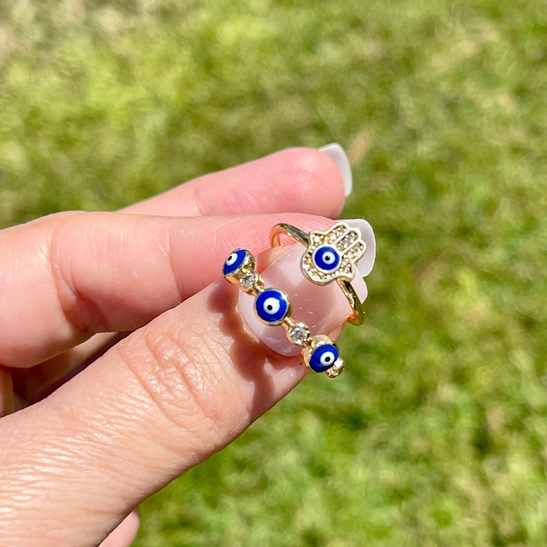 Ring Evil Eye Evil Eye Charm Ring Gold Plated Hamsa Ring — free download