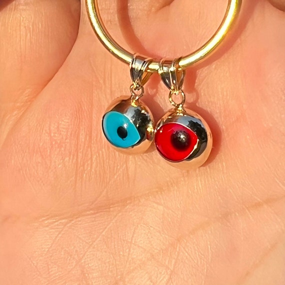 Evil Eye Pendant 14K Solid Gold Evil Eye Pendant Evil Eye Etsy
