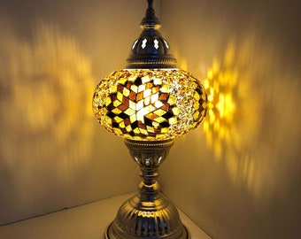 Stehtisch Mosaik Lampe Tischlampe Türkische Marokkanische Nacht Nachttisch Akzent Lampenschirm Boho Lampe Silber Farbe Handgemachte Nachttischlampe