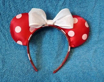 Polka Dot Minnie Ears, Red Mickey Ears, Polka Dot Mouse Ears, Sparkly Mickey Ears, Red and White Minnie Ears,  Valentine's Day Ears