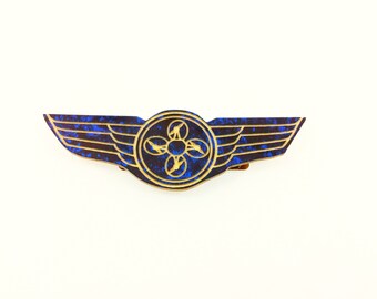 Blue Camo Drone Pilot Pin - Drone gifts, drone pilot, drone pin, drone badge, drones, tech gifts, tech pin
