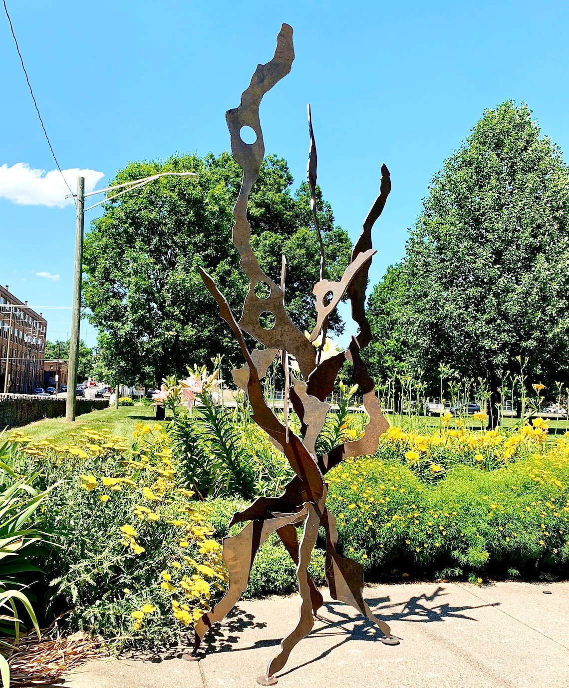 Large Outdoor Sculpture Abstract Metal Sculpture Rustic Yard Etsy