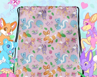 AB/DL Forest Critter Drawstring bag