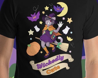 Perversamente lindo Halloween Manga Corta Unisex T-Shirt Adulto