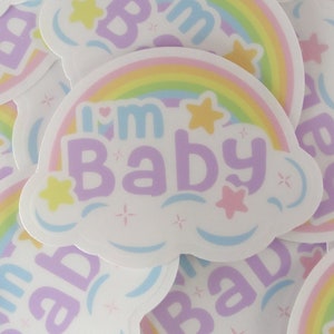 Rainbow I&#39;m Baby Transparent BG Sticker