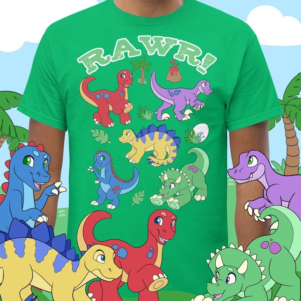 Rauw! Dinosaur Play shirt voor ABDL's