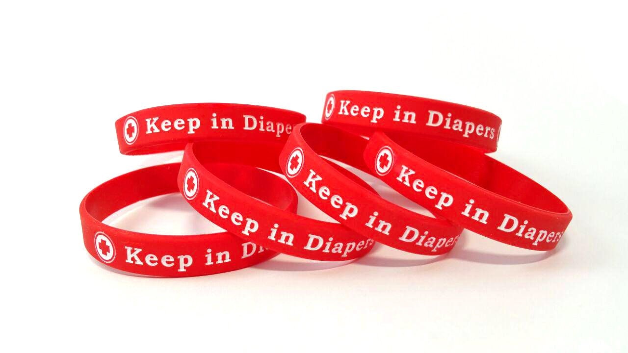 Keep in Diapers Silicone Wristbands