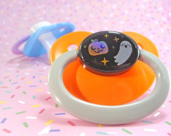 Halloween Ghost and Pumpkin! Adult Pacifier ABDL