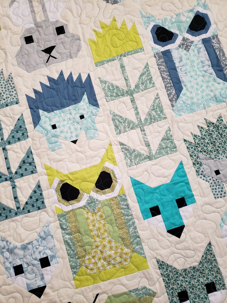 Pastel Fancy Forest Baby Quilt Wall Hanging Quilt Woodland Etsy