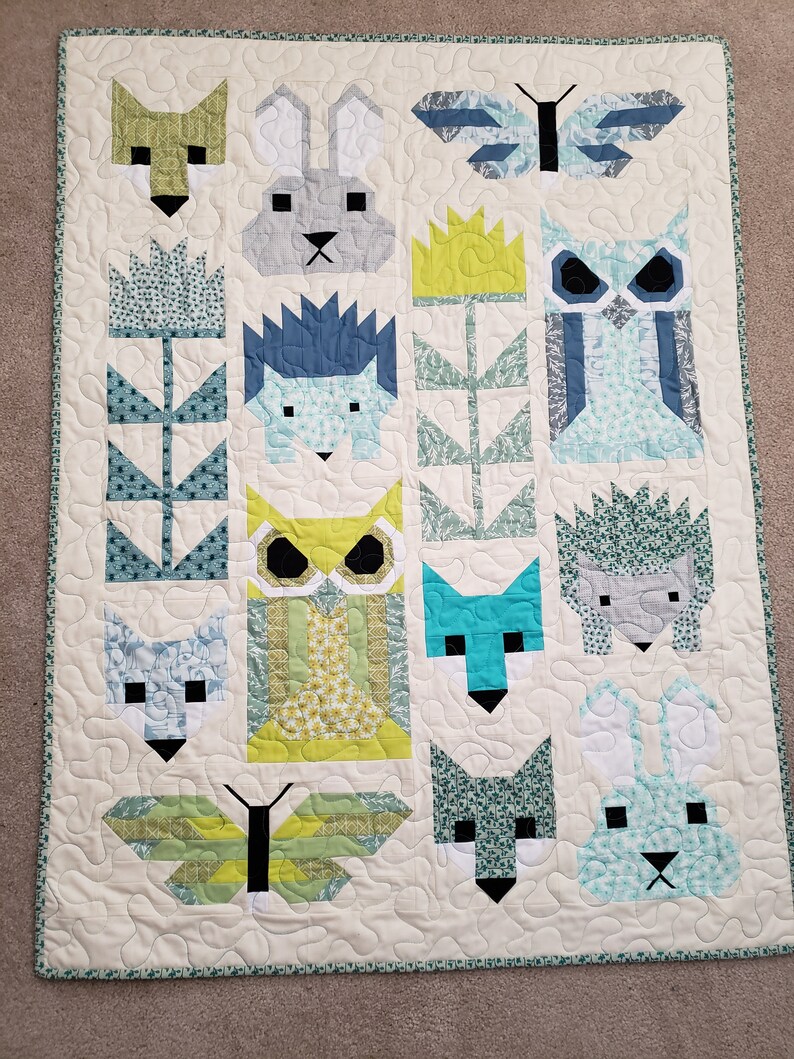 Pastel Fancy Forest Baby Quilt Wall Hanging Quilt Woodland Etsy