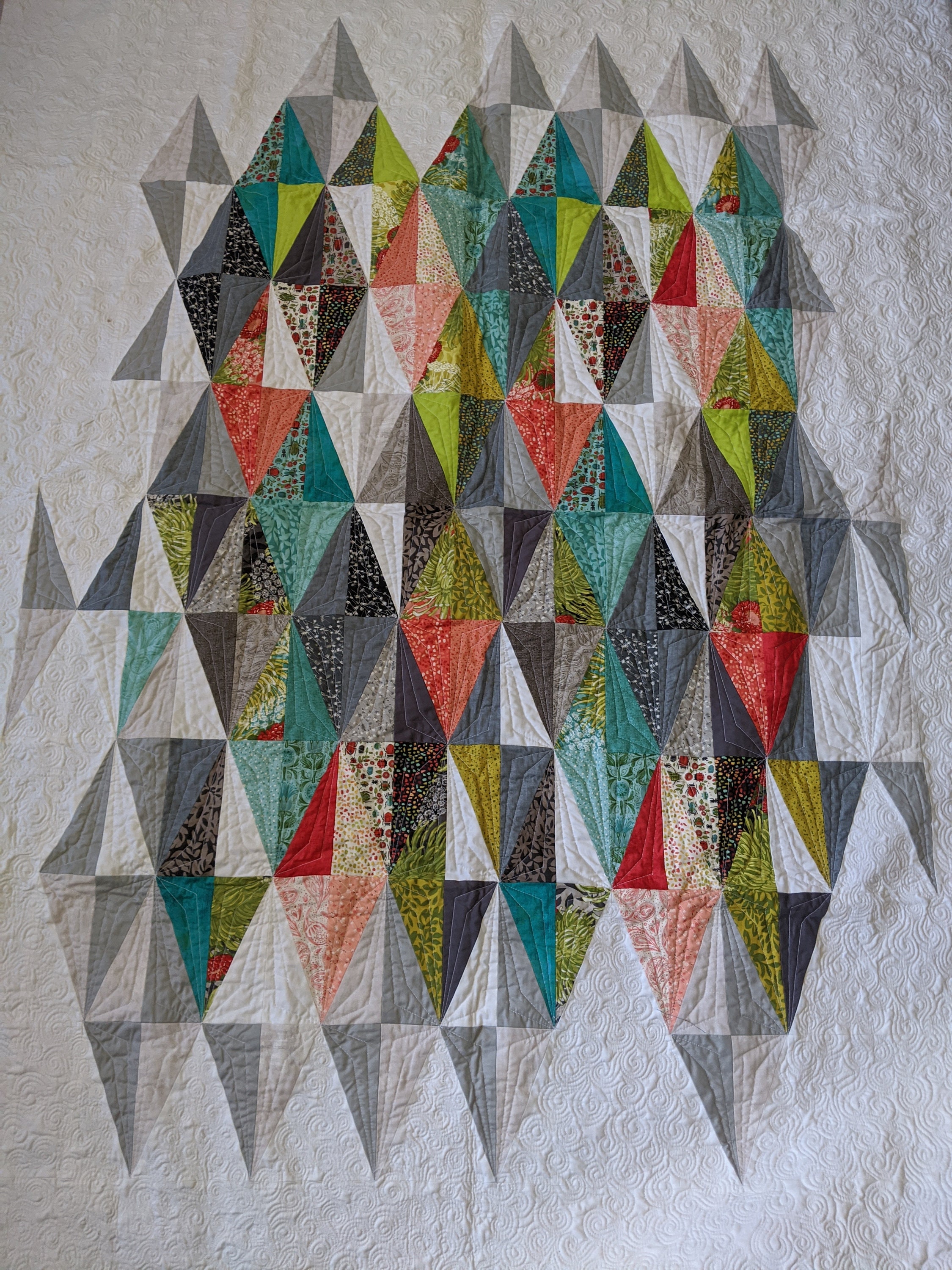 Harlequin Quilt Summertime Quilt Colorful Quilt Etsy