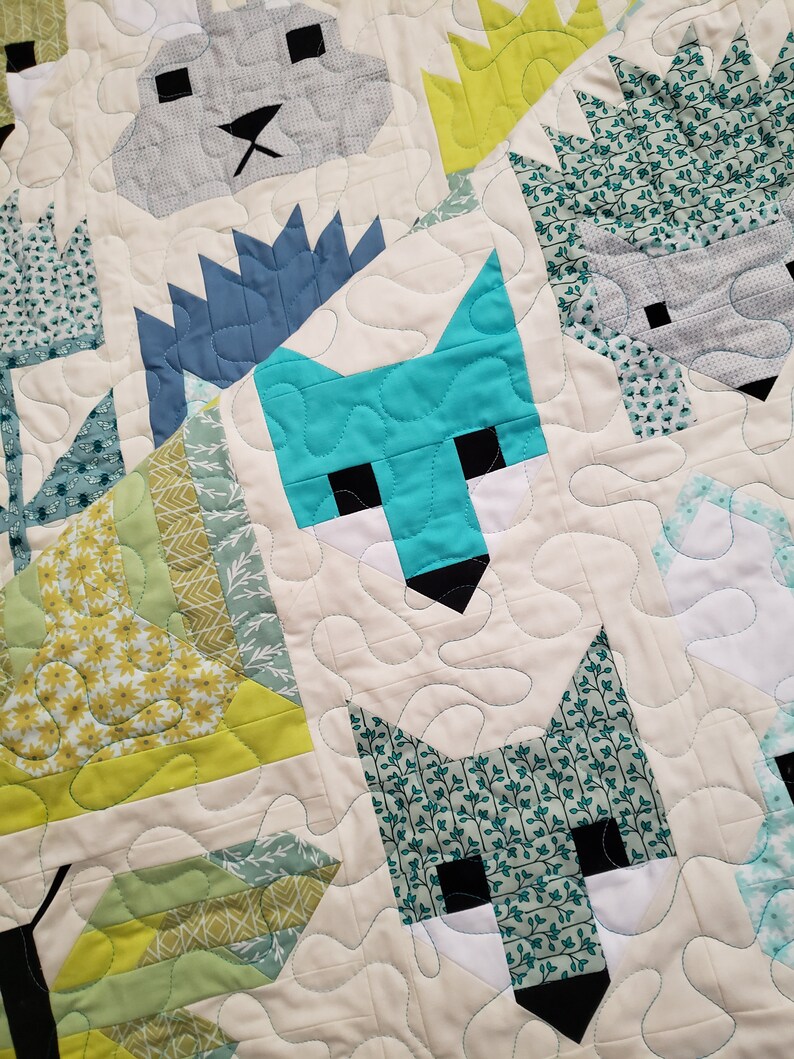 Pastel Fancy Forest Baby Quilt Wall Hanging Quilt Woodland Etsy