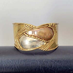 Vintage Brutalist Copper Repousse Bracelet, Artisan Hand Crafted Made in Mexico main image 0