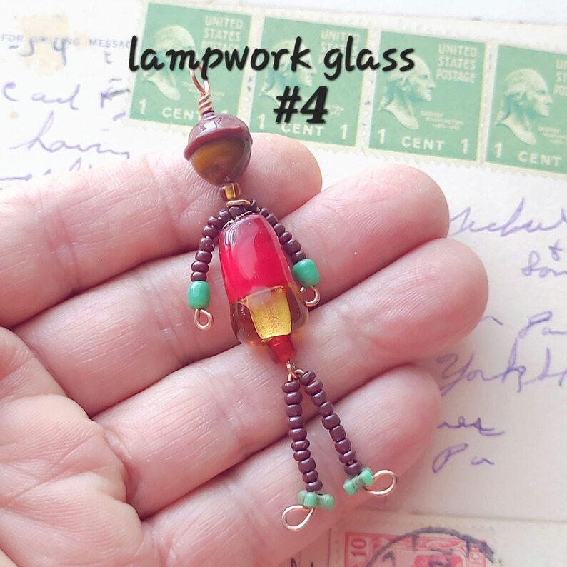 Bead People Fairy Garden Friends Wire Pendant Necklace, Original