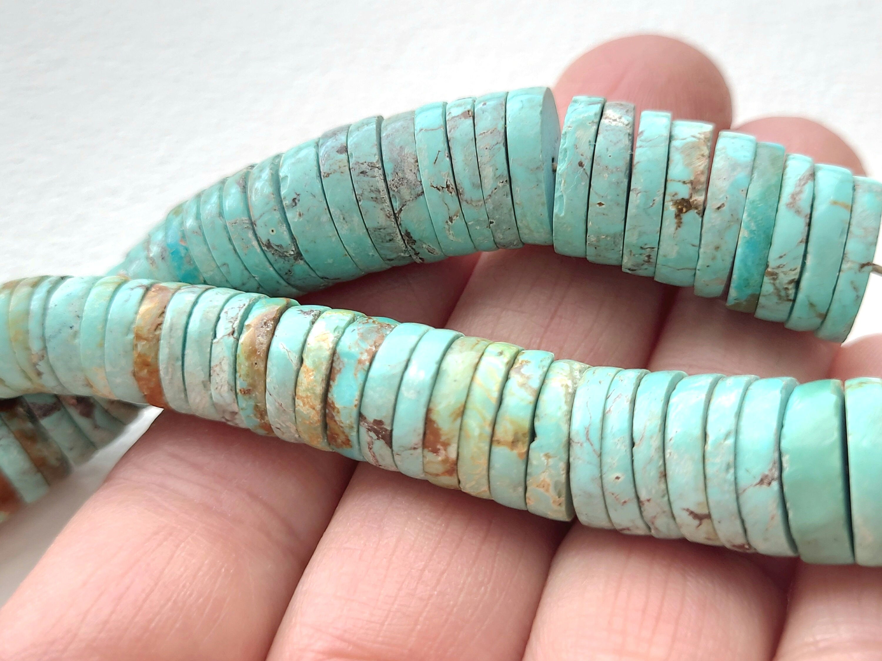 Vintage Turquoise Necklace, Kewa Pueblo Santo Domingo Large Hand 