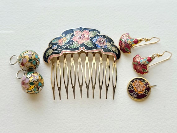 Vintage Enameled, Champleve and Cloisonne Jewelry, Pendants  display picture 1