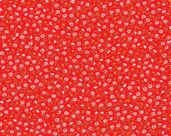 Sevenberry Petite Garden - Red - SB-6112D4-6 Sold by the 1/2 yard | COUNTRY & CLOTH