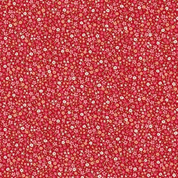 Sevenberry Petite Garden Red Sold by the 1/2 Yard | Etsy