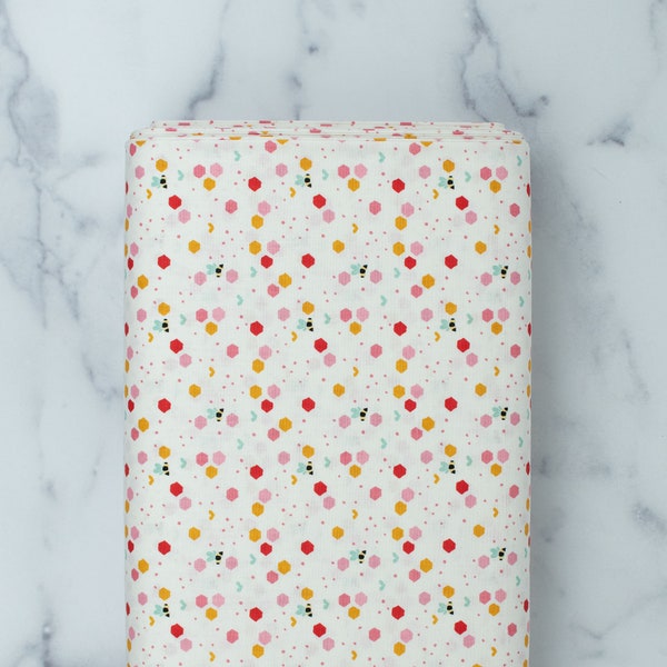 Riley Blake Designs - Strawberry Honey by Gracey Larson - Beehive White - Sold by the 1/2 yard | COUNTRY & CLOTH