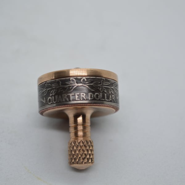 Bronze Body US Quarter Dollar Coin Ring Top