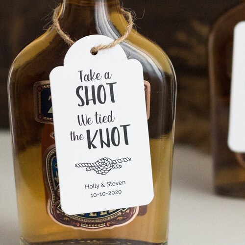 Take a Shot We Tied the Knot Personalized TAGS for Bottles - Etsy